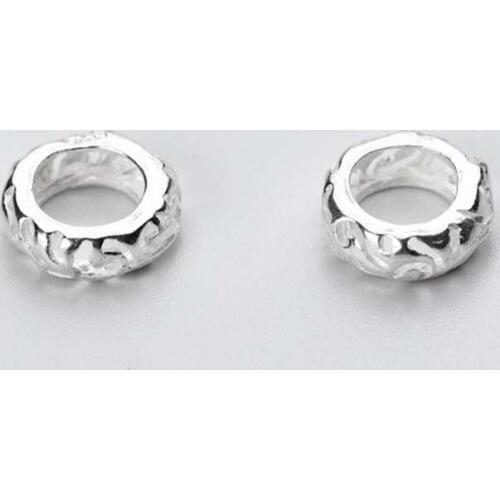 2pcs/lot 925 Sterling Silver Wheel Circle Spacer Charms 9x9mm Decoration Handmade Connectors Findings DIY Jewelry Make Earrings