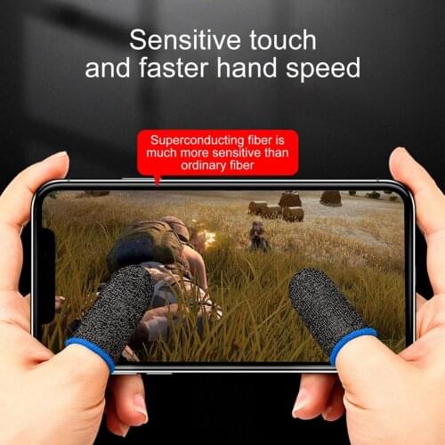 24-Pin 2pcs Finger Cover Game Control for PUBG Sweat Proof Non-Scratch Sensitive Touch Screen Gaming Finger Thumb Sleeve Gloves