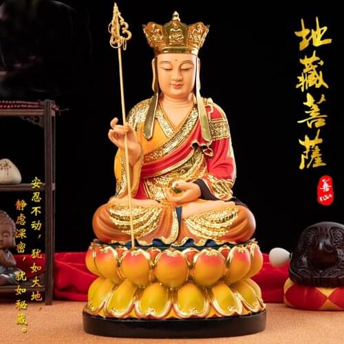 2021 High grade Home family temple bless safety health bring GOOD luck Almighty God ksitigarbha Dizang pusa buddha color statue