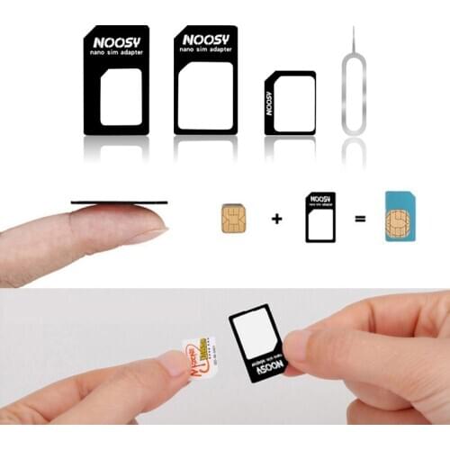 3 in 1 Micro Nano SIM Card Adapter Connector Kit with Card Pin Standard Micro Sim Card Tray For iPhone 6 7 sim Card Converter