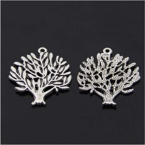40pcs/lot 25*29mm Vintage Metal Alloy Tree Charms Jewelry Pendants Diy Production