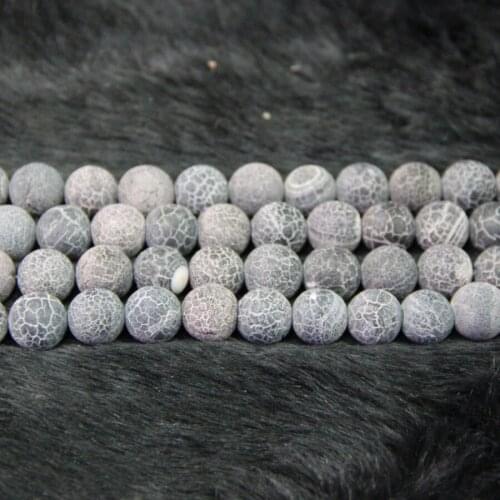 48 pcs/lot Dream Black Fire Dragon Veins Necklace Beads Nature Frost DIY Gems Stone Beads 8mm Charms Beads Best Choice Gifts