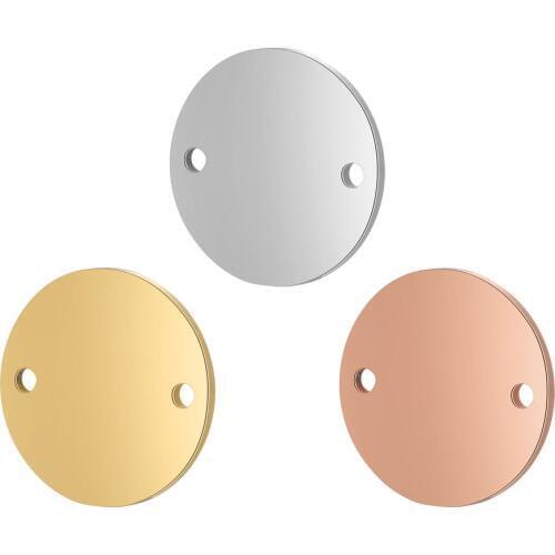 5pcs/lot 100% Stainless Steel Disc Round 10mm/12mm/16mm Connertor for Bracelet Necklace
