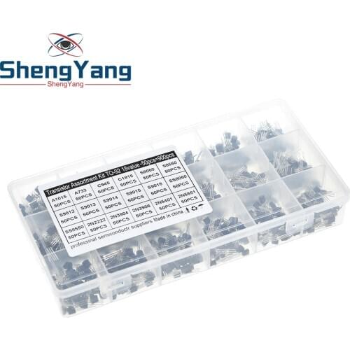 900Pcs/box 18Values TO-92 Transistor Assortment Kit A1015 2N2222 C1815 S8050 2N3904 2N3906 S9012 NPN/PNP Transistors set pack