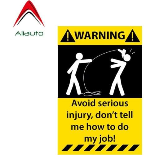 Aliauto Warning Car Sticker Danger Avoid Serious Injury My Job Refelctive Accessories PVC Decal for Hyundai Solaris,10cm*6cm