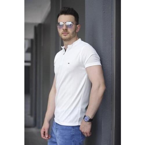 Fabiola Restraint Collar Half Zipper Male Tshirt