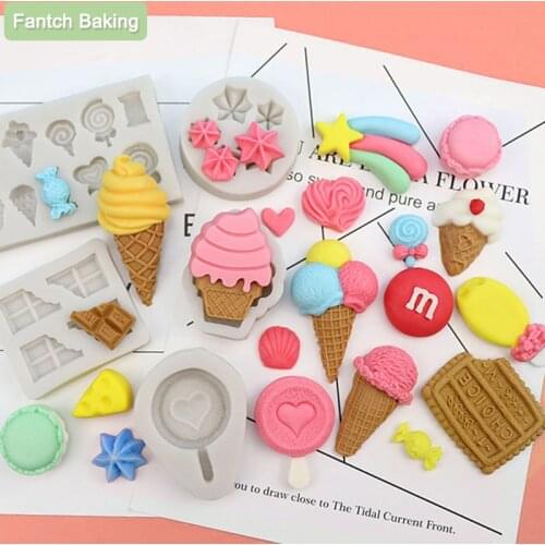 Kinds Cheese Ice Cream Shape Chocolate Silicone Mold Fondant Jelly For Cake Decorating Cookie Baking Mold Gumpastes Moulds
