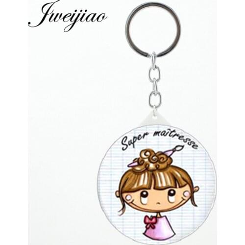 JWEIJIAO Merci Maitresse Cartoon fairy keychain Mirrors Super Maitresse Round Beauty Health pocket mirror for girls CT319
