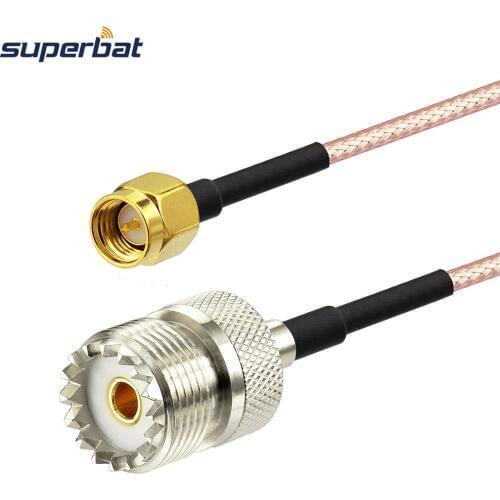Superbat UHF Jack to SMA Plug RG316 Cable 15cm for VHF/UHF Public Address System Ham Radio CB Radio LF Antenna