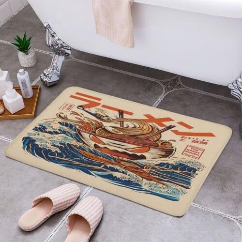 THE GREAT RAMEN OFF KANAGA 3D Print Doormats Rectangle Non-Slip DoorMat Bedroom Kitchen Entrance Print Door rugs Dropshipping