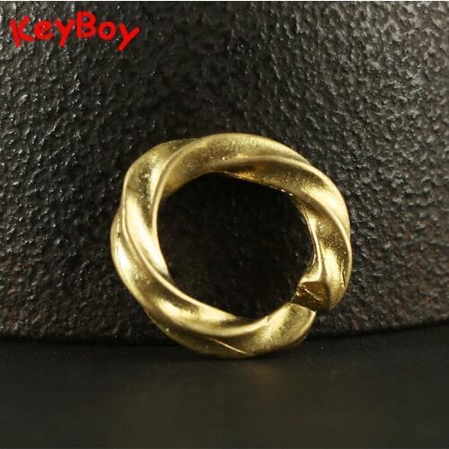 Brass Opening Thread Ring Key Chain Rings Connecting Ring Metal Copper Keychains Parts Gold Color DIY Car Keyring Accessories