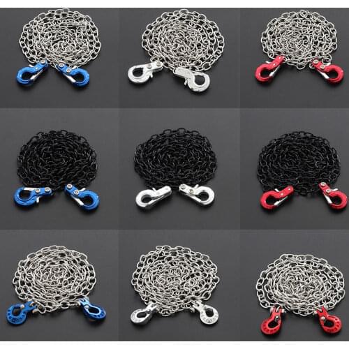 RC Car Metal CNC Trailer Hook Winch Hook With Trailer Chain Accessories for 1/10 Axial SCX10 Traxxas TRX4 D90 Tamiya CC01