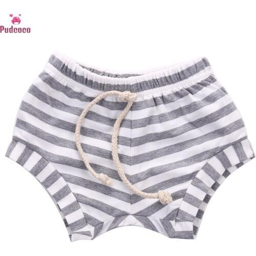 Cute Striped Shorts Infant Newborn Baby Boy Girl Baggy Bloomers Bottoms PP Pants Toddler Summer Baby Diaper Cover 3M-4Y