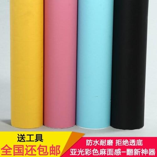 Multi-colored plain matt wallpaper furniture stickers pvc self-adhesive wallpaper furniture boeing film waterproof for bedroom