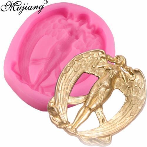 Mujiang 3D Angel Silicone Mold Fondant Cake Molds Chocolate Candy Biscuits Moulds DIY Wedding Cake Decorating Baking Tools