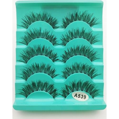 Wholesale 10/50 Boxes 5 Pairs Natural False EyeLashes Handmade Cross Thick Fake False Eye Lashes Makeup Cosmetic Tools