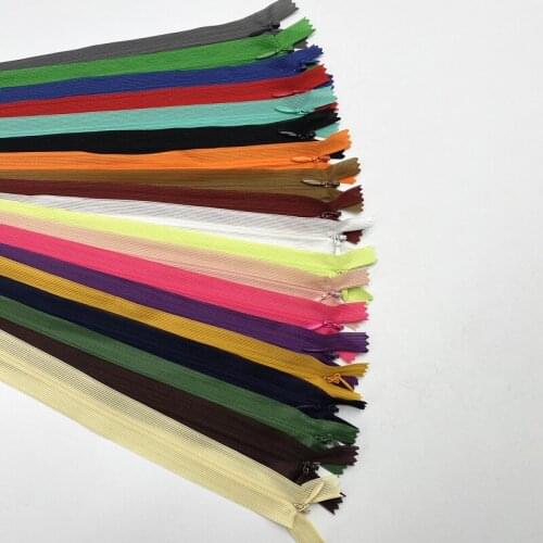 New 5pcs 35mm Invisible Lace Zipper Screen Side Color Invisible Zipper Nylon for Sewing Garment Accessories DIY