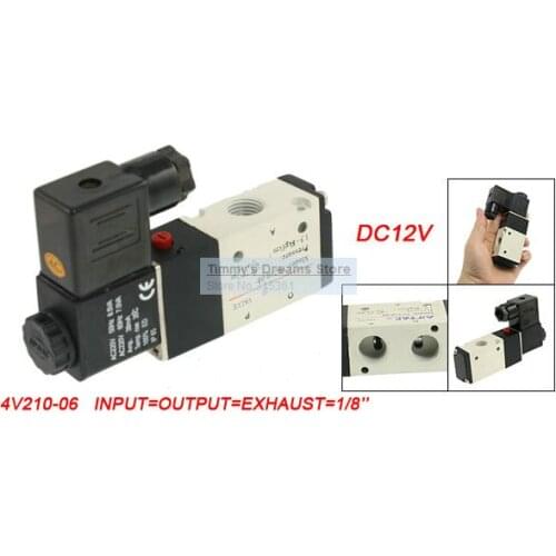 Free Shipping 1/8'' Pneumatic Electromagnetic Solenid Valve 3/2 Way DC 12V 3V210-06