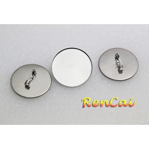 25/30mm Round Brooch Back Trays Base Blank Setting Dental Plate Stainless Steel Simple Brooch For DIY Badge Pins/Brooches Making