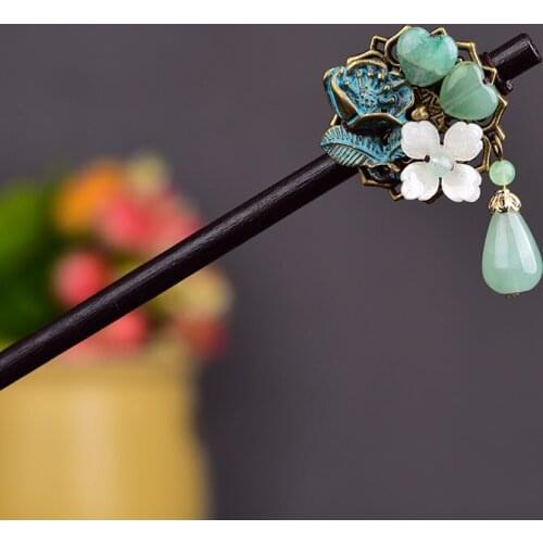 Simple Daily Hairpin Dongling Jadey Retro Hair Stick Ancient The Tang Dynasty Hanfu Jewelry Accessories Woman Bijoux