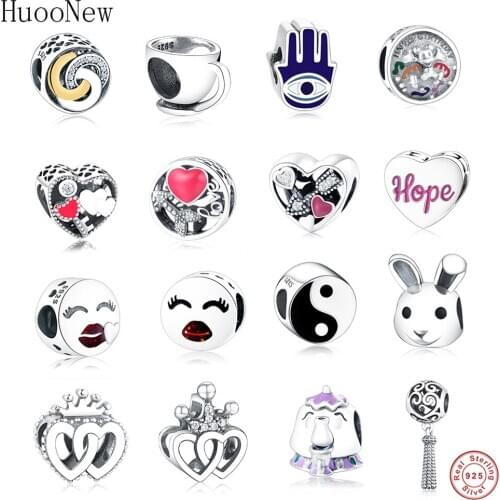 Heart Clear Yellow White Rings Round Stone Beads Fit Original Charms Bracelets 925 Sterling Silver Jewelry Gift Berloque