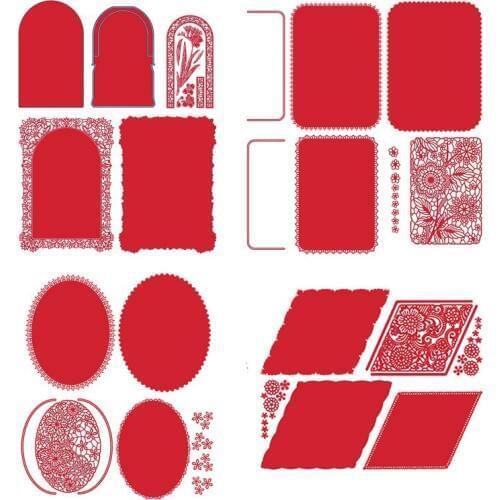 Rectangular Elliptical Wreath Frame Metal Cutting Dies Scrapbooking Album Paper DIY Card decoration Craft Embossing Die Cuts