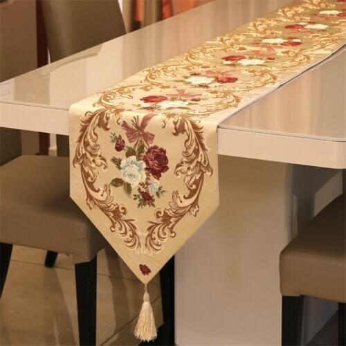 Luxurious and beautiful European embossed soft upholstery fabric fashion and classical Chinese positioning rose flower table fla