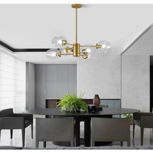 Nordic Luxury Glass Led Chandelier Art Molecular Suspens Lamp Restaurant Lights Villa Living Room Bedroom Hotel Indoor Lighting