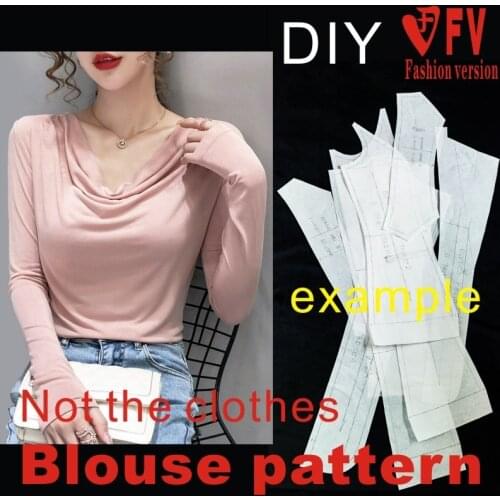 Garment sewing drawings womens sexy long-sleeved bottoming shirt T-shirt pattern making drawings 1:1 physical pattern BXS-60