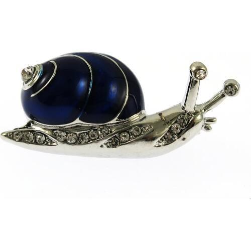 Blue Yellow Enamel Snail Brooches Men Jewelry Womens Vintage Hijab pins Shiny Hats Accessories Bags Bijoux Small Brooch