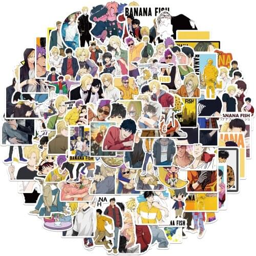 10/50/100pcs Anime BANANA FISH Stickers for Stationery Laptop Skateboard PVC Backpack Bottle Bicycle Waterproof Decal Sticker