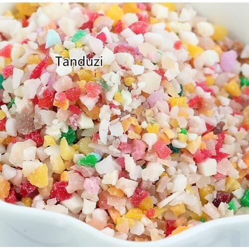 Tanduzi 100g Colorful Plastic Miniature Assorted Fruit Dollhouse Mini Fruit Powder PVC Fake Food Miniature Food Home Decoration