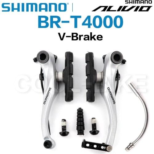 SHIMANO BR-T4000 Alivio Linear V Brake Bicycle Brake BR T4000 Upgraded BR-M422 Black / Silver Front / Rear / Set