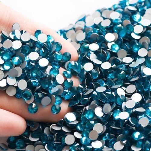 YANRUO 2058NoHF SS161440Pcs Blue Zircon Flatback Rhinestones Non Hotfix Crystal Decor Craft Clothes