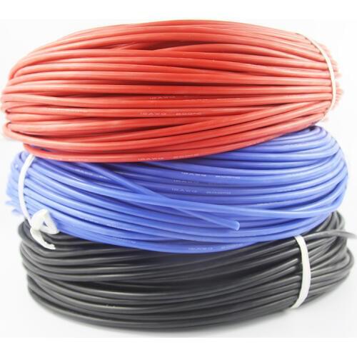 1m Red+1m Black+1m Blue Heatproof Soft Silicone Silica Gel Wire Cable 12/14/16AWG PVC insulated wire Electric cable