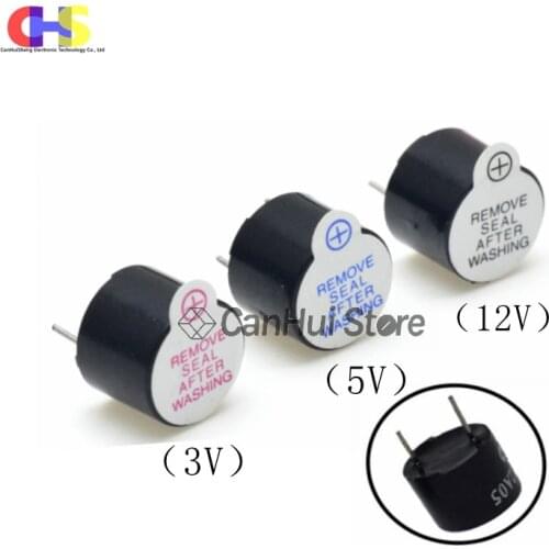 10pcs 3V 5V 12V Active Buzzer Magnetic Long Continous Beep Tone Alarm Ringer MINI 12*9.5mm TMB12A03 TMB12A05 TMB12A12