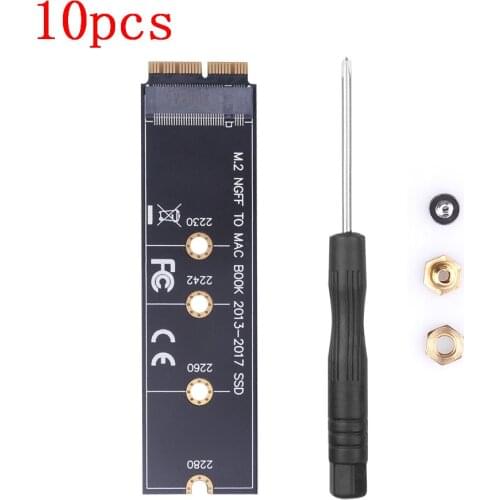 10pcs/lot M.2 NVME SSD Convert Adapter Card for MacBook Air Pro Retina 2013-2017 NVME/AHCI SSD Upgraded Kit For A1465 A1466