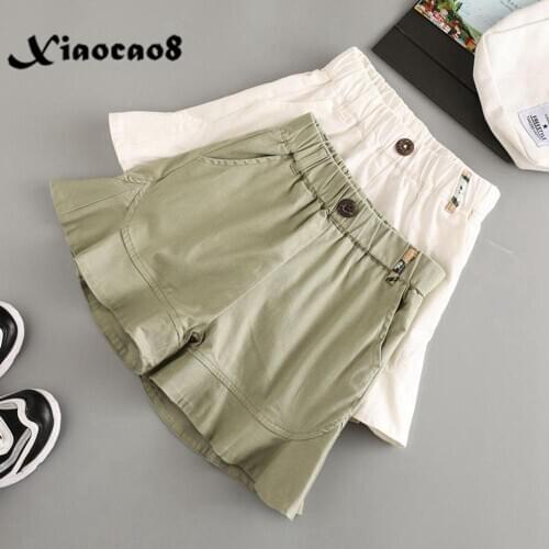 3-14Years Teenage Girls Shorts Children Kids Toddler Cotton Thin Summer Clothing Big Girls High Waist Short Pants 5 6 8 10 12 14