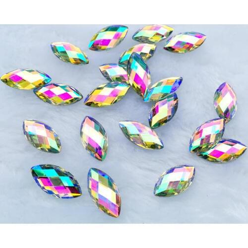 300pc Crystal AB 3D Rhinestones Gems Flatback Stones DIY Decorations Jewelry S310*5
