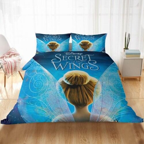 3D Printed Tinkerbell Bedding Set Cartoon Disney Duvet Cover Pillowcase 3Pcs Twin Full King Sizes Kids Girls Baby Birthday Gifts