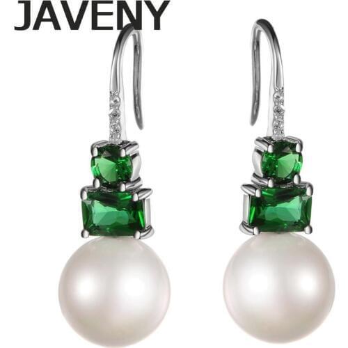 925 Silver Jewelry CZ Cubic Zirconia Wedding Bridal Pearl Earrings for Women Birthday Christmas Anniversary Gfits