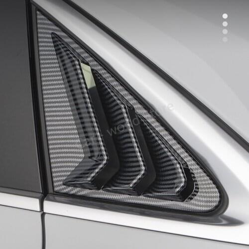 For Audi A3 8Y Car Accessories ABS Rear Window Louvers Carbon Fiber Style Shutters Fit audi a3 2021 Blinds Trim Car Styling