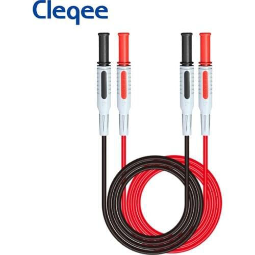 Cleqee P1032 4mm Banana Plug Test Lead Dual Ended Banana Plug Test Cable 1000V 15A 1M for Multimeter Testing