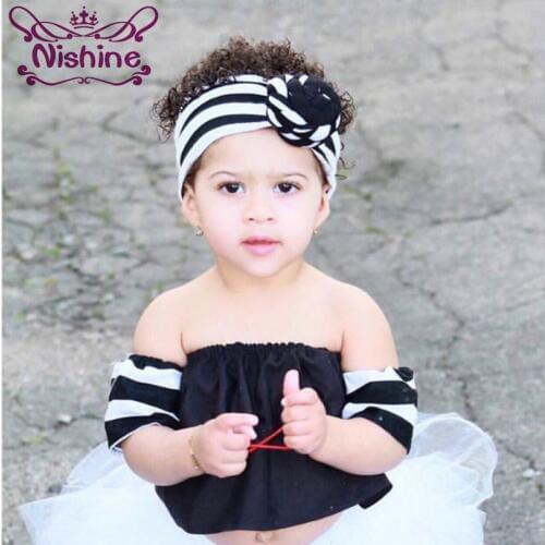 Nishine Girls Cotton Knot Headbands Children Hair Accessories Turban Headbands Kids Tie Head Band Summer Bandeau Bebe