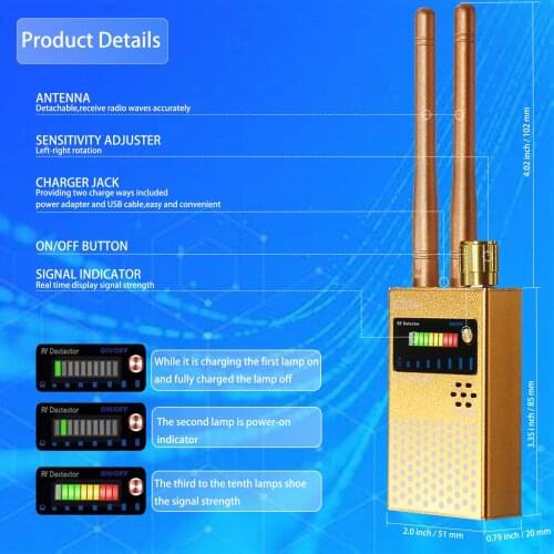 Gsm Rf Signal Tracker Spy Equipment Signal Detector RF Tracker Antenna Wave Frequency Scanner Anti Wiretapping Detector G319A