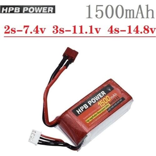 HPB 2s/3s/4s 1500mAh 7.4v/11.1v/14.8v Rechargeable Bettary for Rc Helicopter Car Boat Airplane Guns toys Lipo Battery T/JST/XT60