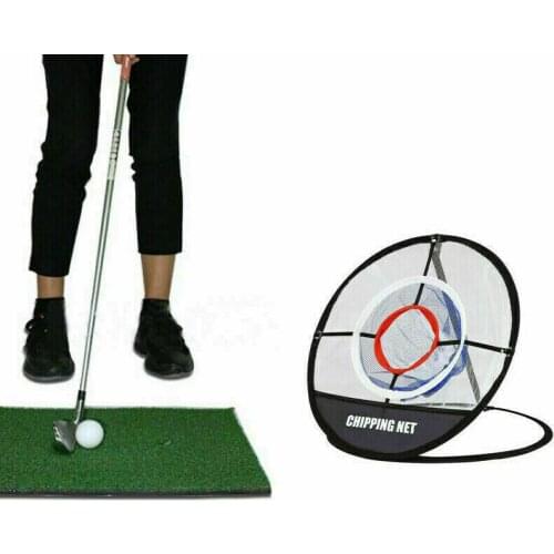 Indoor Outdoor GOG Golf Pop UP Indoor Outdoor Chipping Pitching Cages Mats Practice Easy Net Golf Training Aids Metal + Net