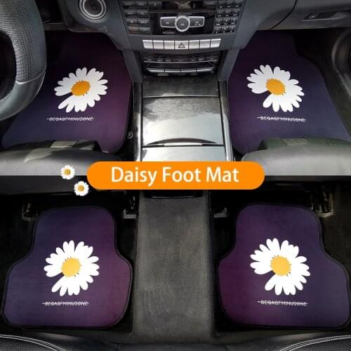 Fashion car mats for women men carpets car foot mats accesories floral flower universal use one set