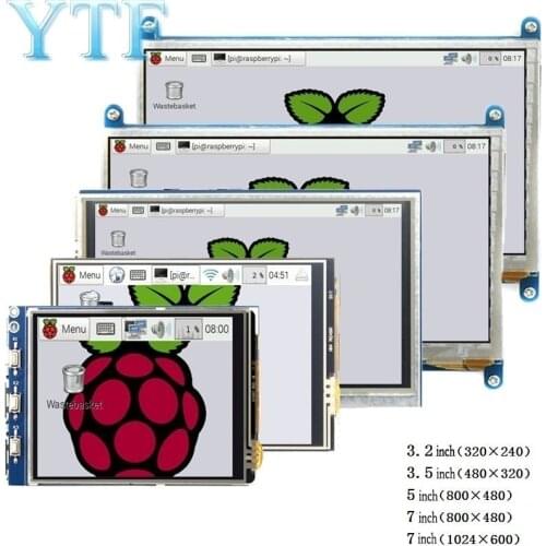 Raspberry Pi 3B+ 4 B 3.2/3.5/5/7/10.1 inch touch LCD Display Module Support