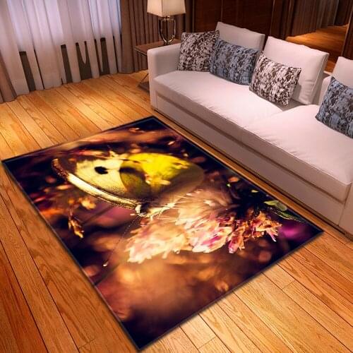 Cartoon Butterfly 3D Printed Child Carpets For Living Room Bedroom Area Rug Soft Flannel Mat/Rugs Antiskid Kids Crawl Room Floor